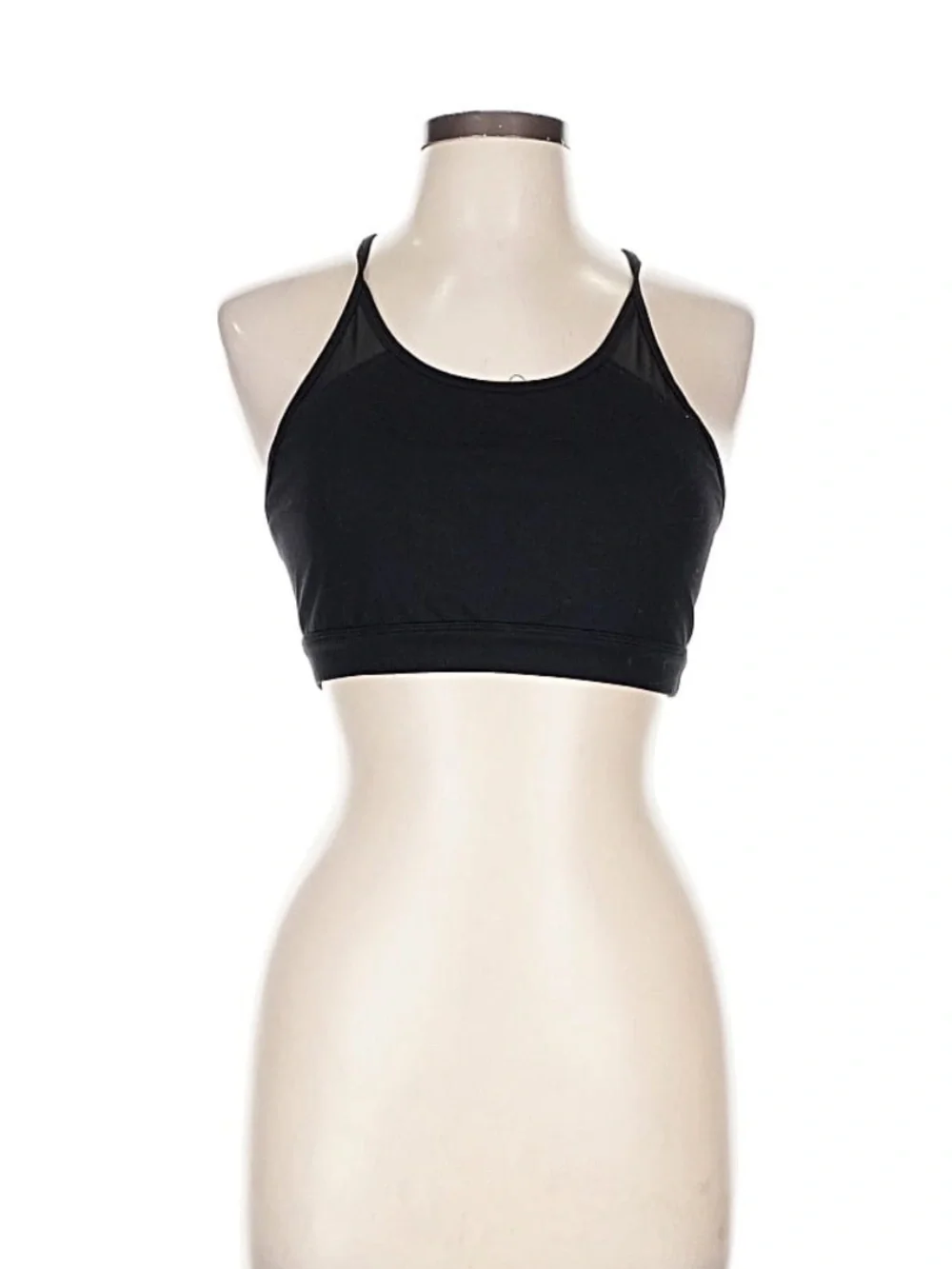 Alo yoga black sports bra mesh detail on back size large